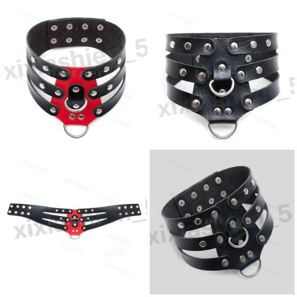 

cuffs #r78 gothic punk neck collar studded rivet slave choker lock restraint harness wojnd