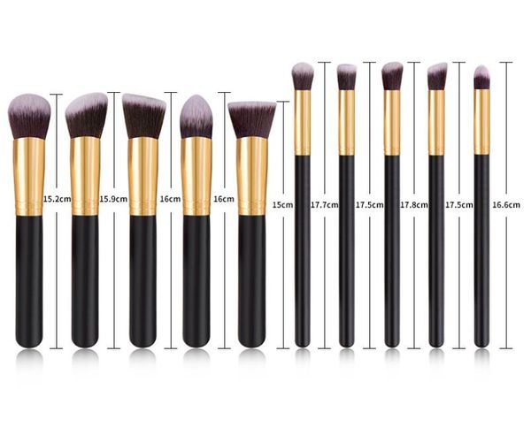 

10pcs makeup brushes 10pcs professional cosmetic brush kit nylon hair wood handle eyeshadow foundation tools