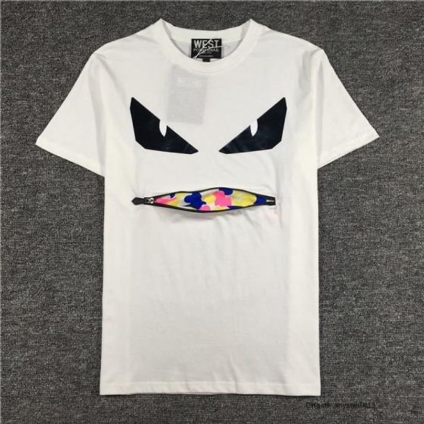 

mens дизайнера luxury лето тенниска чертенок cartoon printed ф.ф. mens конструктора тенниска поло мужчина женщина t shirt short высокого кач, White;black