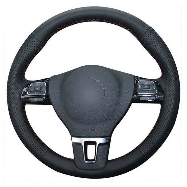 

customized pu steering wheel stitch on wrap cover for vw golf tiguan