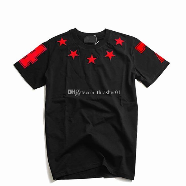 

2019 luxury mens designer t shirt мужчины женщины высокое качество короткие рукава мода пары летние звезды печать тенниска тис черный s-xl, White;black