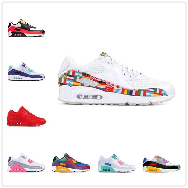 

comfortable) 90 90s men women running shoes black croc white oreo infrared outdoor mens womens suede trainers sports sneakers size 36-45, White;red
