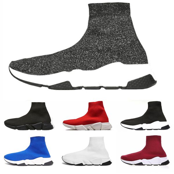 

Designer Shoes Speed Trainer bule black white red Flat Fashion mens womens Socks Sneakers Trainers Casual shoes size 36-45