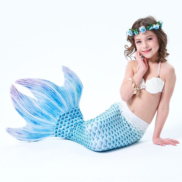 

8xajh 2020mermaker mermaid children princess swimwear four- full set swimsuit 2020mermaker mermaid tail children princess swimwear four-tail, White;black