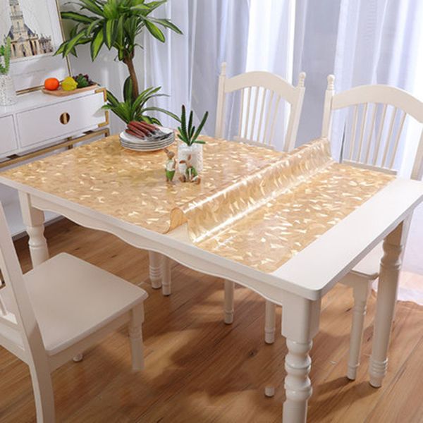 

2020 pvc soft glass tablecloth waterproof and oil-proof table mat crystal soft board kitchen pattern oil tablecloth 4 colors