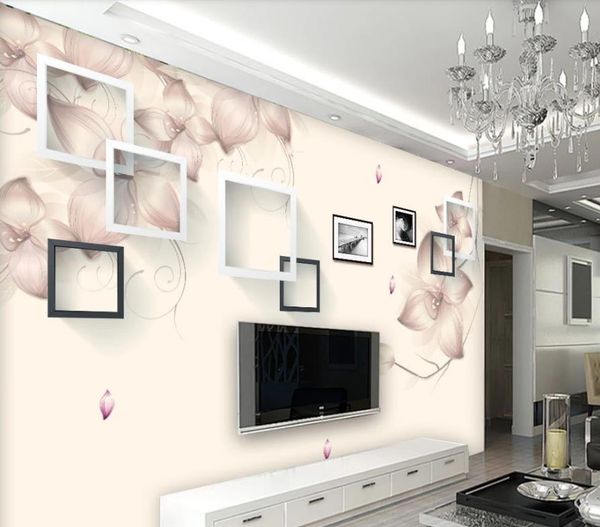 Modern Wallpaper For Living Room Modern Minimalist Square Flower Art Tv Background Wall From Yiwuwallpaper1688 32 17 Dhgate Com