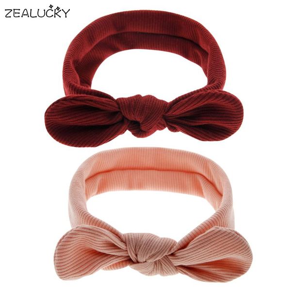 

милый ребенок малыш уха hairband сплошной цвет мягкий хлопок стрейч оголовье головной убор мода младенческой ручной работы узел аксессуары д, Slivery;white