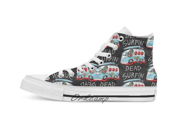 

surfin dead custom casual high lace-up canvas shoes sneakers drop shipping