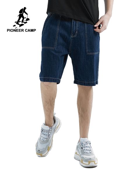 

pioneer camp men's denim shorts short jeans men cotton solid straight short jeans male casual anz908076, Blue