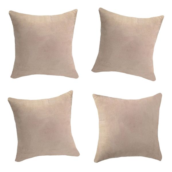 

4xthrow pillow case couch cushion cover soft with hidden zipper- beige-60x60cm