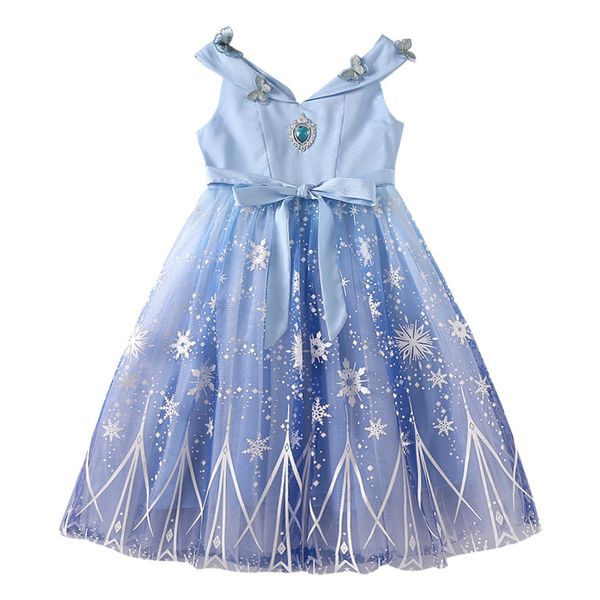 

girl's dresses 2021 girls summer party dress snow queen 2 cosplay costume princess tulle girl clothes halloween costumes 3-12y, Red;yellow