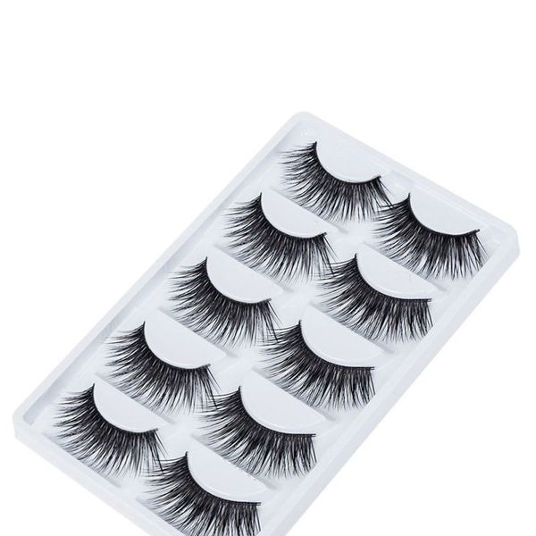 

5 pairs/package fashion makeup long thick cross false eyelashes smokey big eyes eye lashes extension tools new