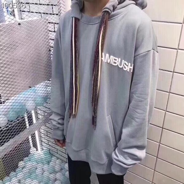 

18aw ambush dirty sweatshirt retro high street fashion cotton men and women couples four color hooded sweatshirt hfsswy084, Black