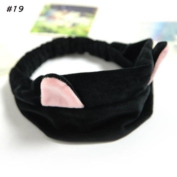 

women girls cute coral fleece cat ears elastic headbands soft comfortable wash face bath hairbands hair accessories w288