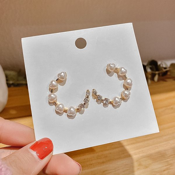 

korean new high-grade earrings c- shaped geometric ear stud new elegant simple net red ear stud, Golden;silver