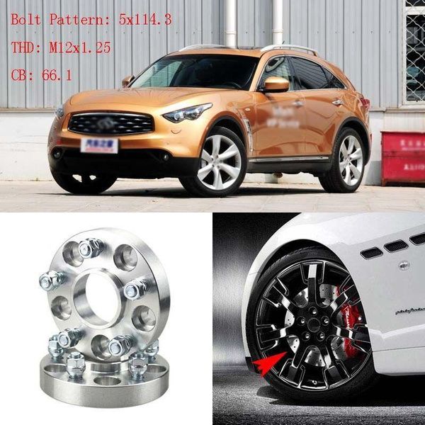 

4pcs 1" wheel spacers adapters 5 lug 5x4.5"/5x114.3-12x1.25 for infiniti fx 09