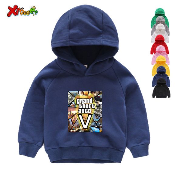 

прохладный толстовки for3-9year 100% хлопок дети уличный бой долго с gta 5 дизайн толстовки дети мода одежда мальчики девочки хипстер, Black