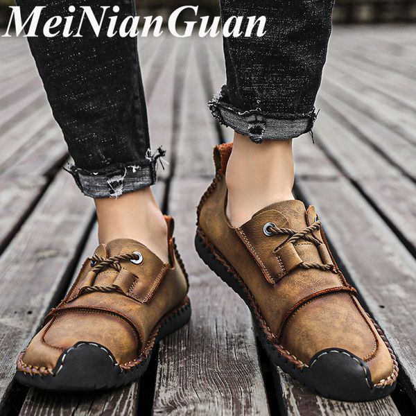 

classic leather shoes men low sneakers man round toe leather men's shoes summer leisure large sizes male k2, Black