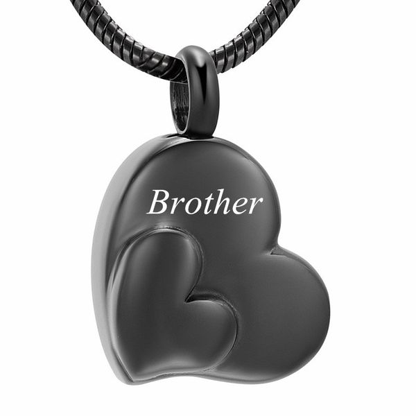 

ijd12436 двойной черный в форме сердца из нержавеющей стали кремация сувенирная подвеска для пепла urn pet мемориал ожерелье на память женщи, Silver