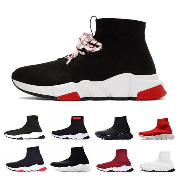 

lace-up luxury designer casual sock shoes lace up speed trainer brand red triple black brand fashion socks trainer sports sneakers 36-45