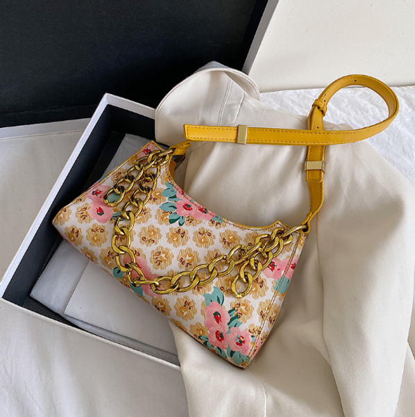 

fashion women's bag one shoulder small bag baguette lady cute girl vintage messenger underarm simple chain t5896