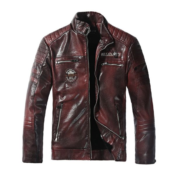 

мужская дизайнерская куртка кожа новый бренд мужчины кожаное пальто мода стиль мотоцикл толстая куртка ветровка кожаная водонепроницаемая ку, Black;brown