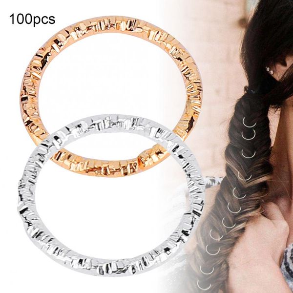 

100pcs hair braid rings dreadlock hair clips loops decoration for women & girls hoop circle lead free, Black