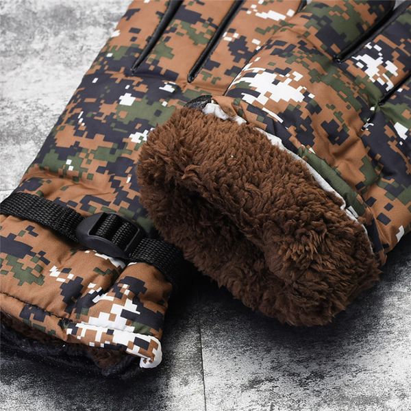 

winter gloves hand gloves casual plus velvet lining high elastic windproof warm wrist full-finger glove