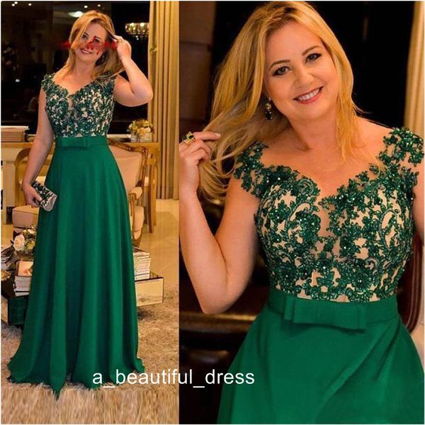 Dunkelgrüne Spitze Mutter der Braut Kleider für Hochzeiten Abendessen Plus Size Formelle Partykleider Bräutigam Patin Abendkleid ED1229