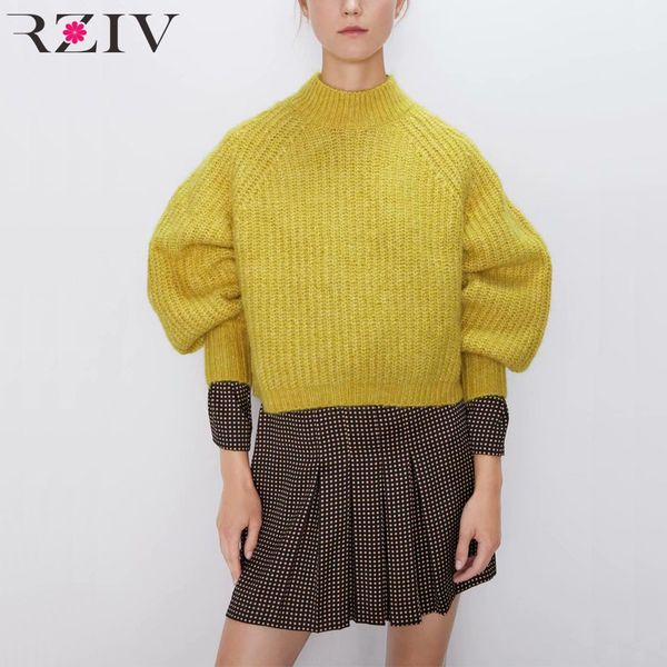 

rziv autumn and winter women's sweater casual solid color high collar long sleeve sweater, White;black
