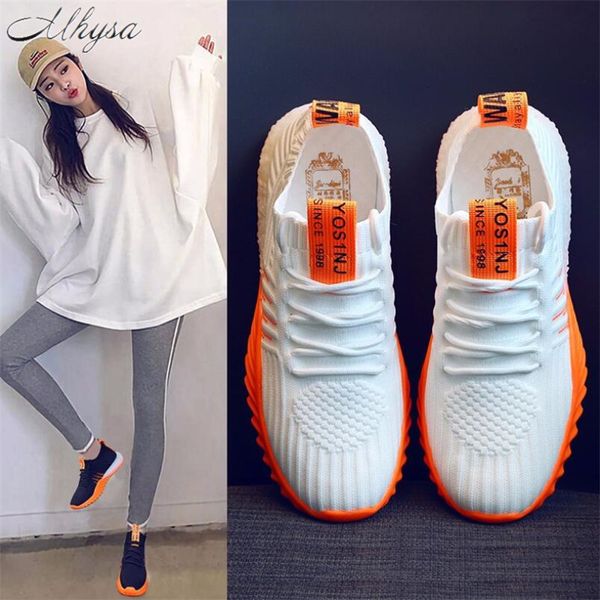 

wholesale 2020 spring new women shoes casual fashion tenis feminino light breathable mesh lace-up shoes woman white sneakers t268, Black