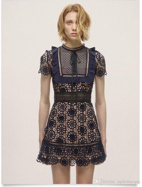 

lace dress fashion luxury elegant summer bow knot spring dresses women self portrait, White;black