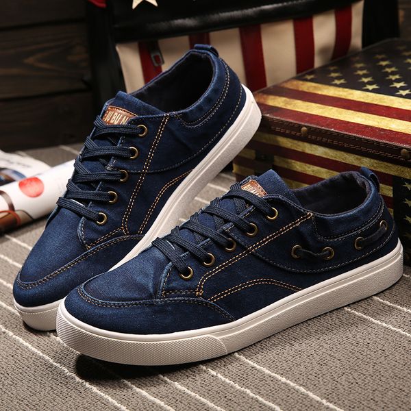 

men canvas shoes 2019 arrivals breathable denim men casual shoes flat spring autumn sneakers tenis masculino adulto, Black