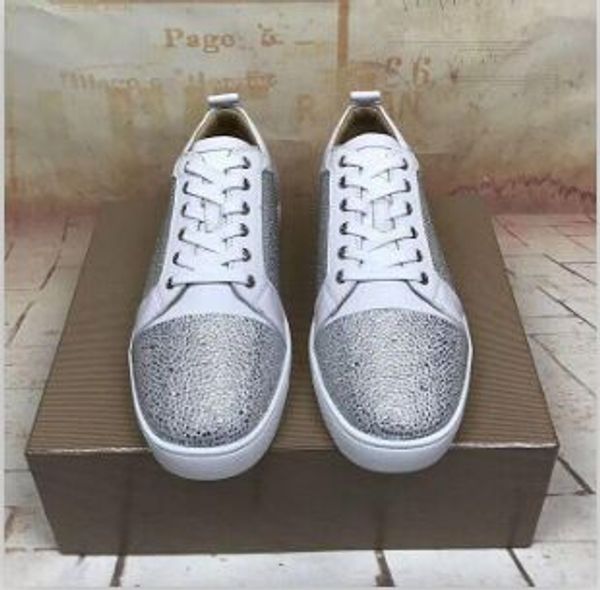 

2020 дизайнер тапок верх.часта шипы квартира обуви с красной подошвой для мужчин и женщин кожаных кроссовок партии дизайнерской обуви, Black