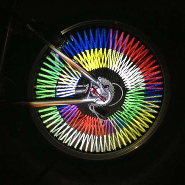 

2pcs colorful bicycle reflective strip reflector reflective tube clip spokes for bicycle mtb wheel radius