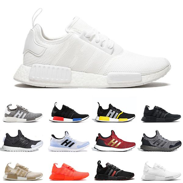 

nmd r1 men women running shoes white blue bred triple black mens outdoor trainers des chaussures sports sneakers