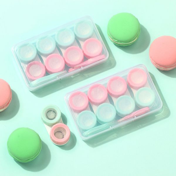 

6pairs contact lens case candy colored many styles eye contact lens box travel lenses case women, Silver