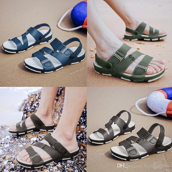 

designer luxury slippers transparent flip flops for men's causal men leisure sandals summer outdoor water beach san, Black