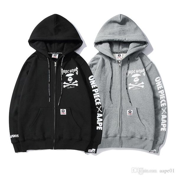 

aape mens hoodie fashion casual zipper hoodie hip hop aape men women designer letter printing sweatshirt long sleeve, Black