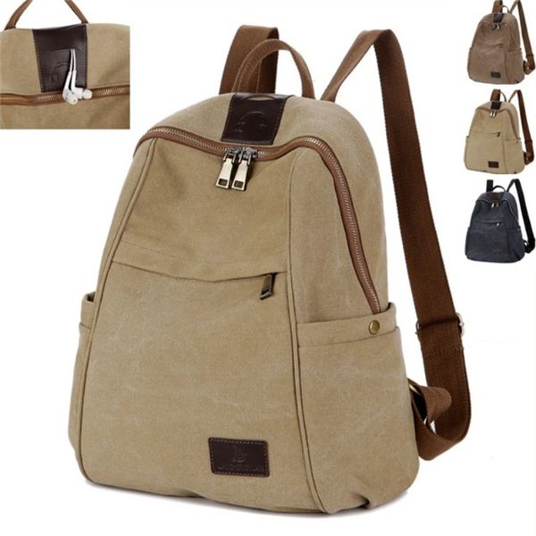 

new retro fashion girls outdoor canvas backpack schoolbag fashion backpack men's large travel bag