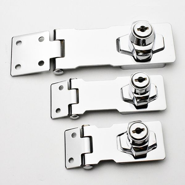 

multi-function child lock closet door chrome plated metal keyed hasp lock drawer lock cabinet latch cupboard desk hasp locks
