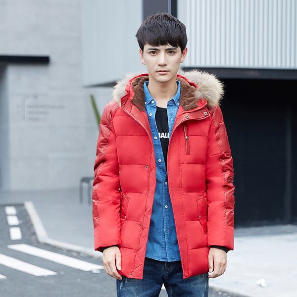 

winter thick duck down men jacket 3 colors, Black