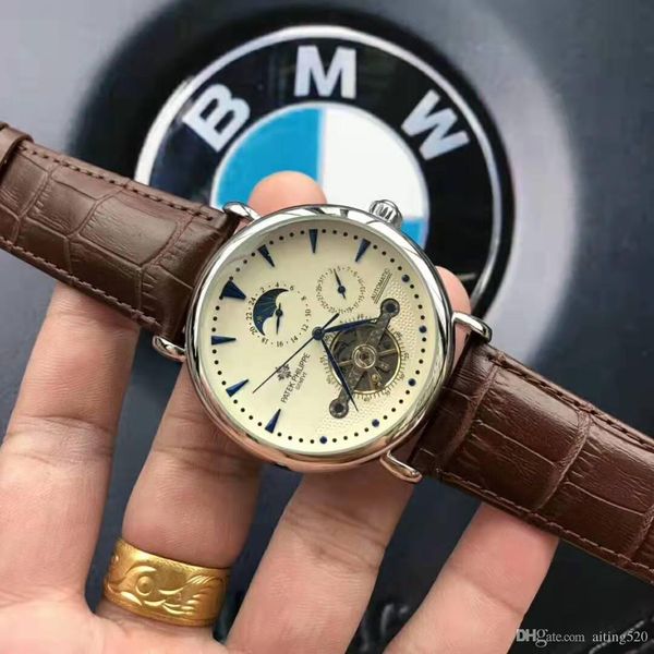 

2019 men heuer carrera f1 watch stainless steel automatic movment watches men's mechanical man wristwatches, Slivery;brown