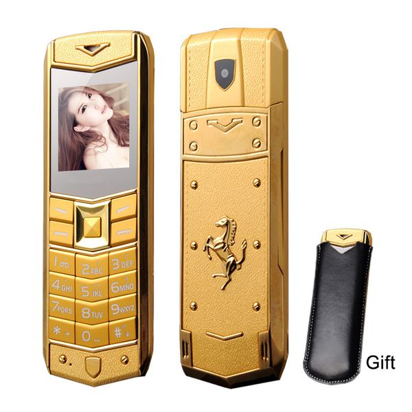 Telefoni cellulari super lussuosi sbloccati per uomo Donna Dual sim card Mp3 Camera custodia in metallo per cellulare in acciaio inossidabile