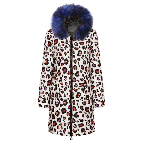 

leopard print winter down jacket women long coat warm clothes puffer jacket winter coat women abrigos mujer invierno#j30, Black
