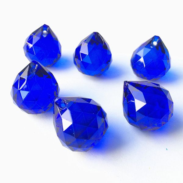 

30pcs faceted crystal glass 20mm blue k9 nice chandelier balls (ring)for new year diy christmas tree decoration