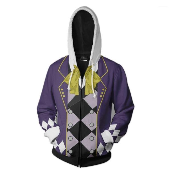

mens designer hoodies 3d printed autumn cosplay long sleeved hooded cardigan zipper sweatshirts mens fashion hoodies book of circus, Black
