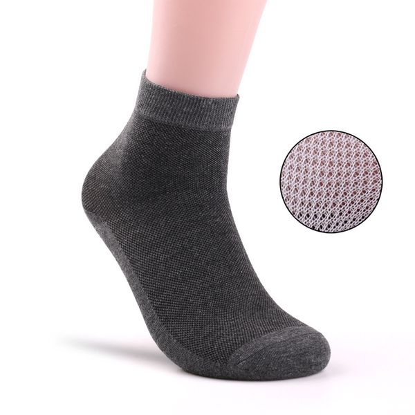 

5pairs/lot men mesh socks cotton summer thin section men socks sweat-absorbent breathable solid color business casual male, Black