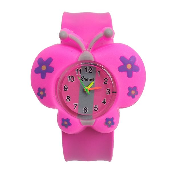 

2019 selling girl butterfly watch children boy students clock silicone tape patted child watches kids baby christmas gift, Blue
