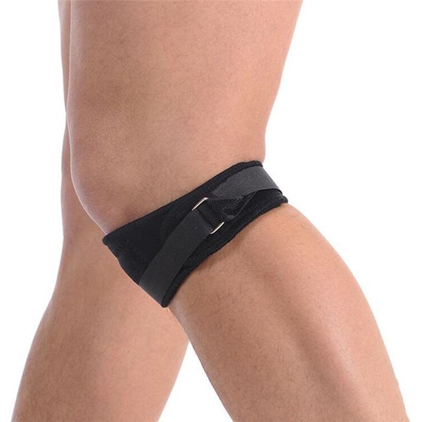 

adjustable strap double strap knee support patella tendon brace stabilizer relieve pain sports pad, Black;gray